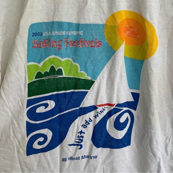 Vintage Long Sleeve Tee Shirt US Sailing Festivals Mens Adult Size M White 2003 - Picture 3 of 8